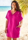 French Terry Lightweight Cover Up Tunic, FRUIT PUNCH, hi-res image number null