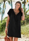 Esme Lace Up Cover Up Dress, BLACK, hi-res image number null