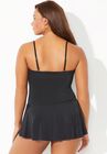 Ruched Skirted Swimdress, , alternate image number null