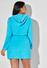 French Terry Tie Waist Hoodie Cover Up, , on-hover image number null