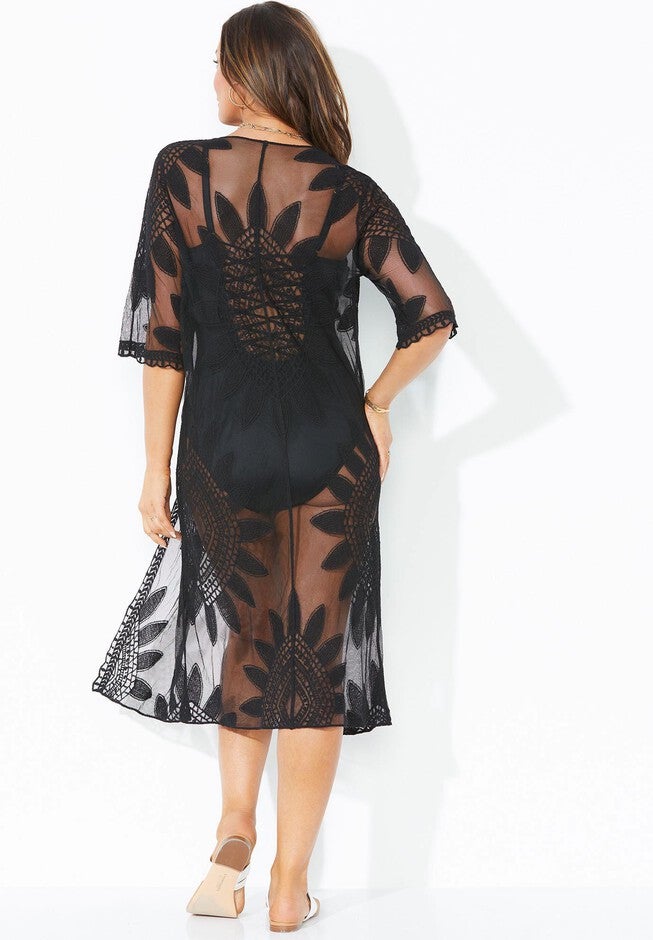 Open-Front Embroidered Cover Up, , on-hover image number null