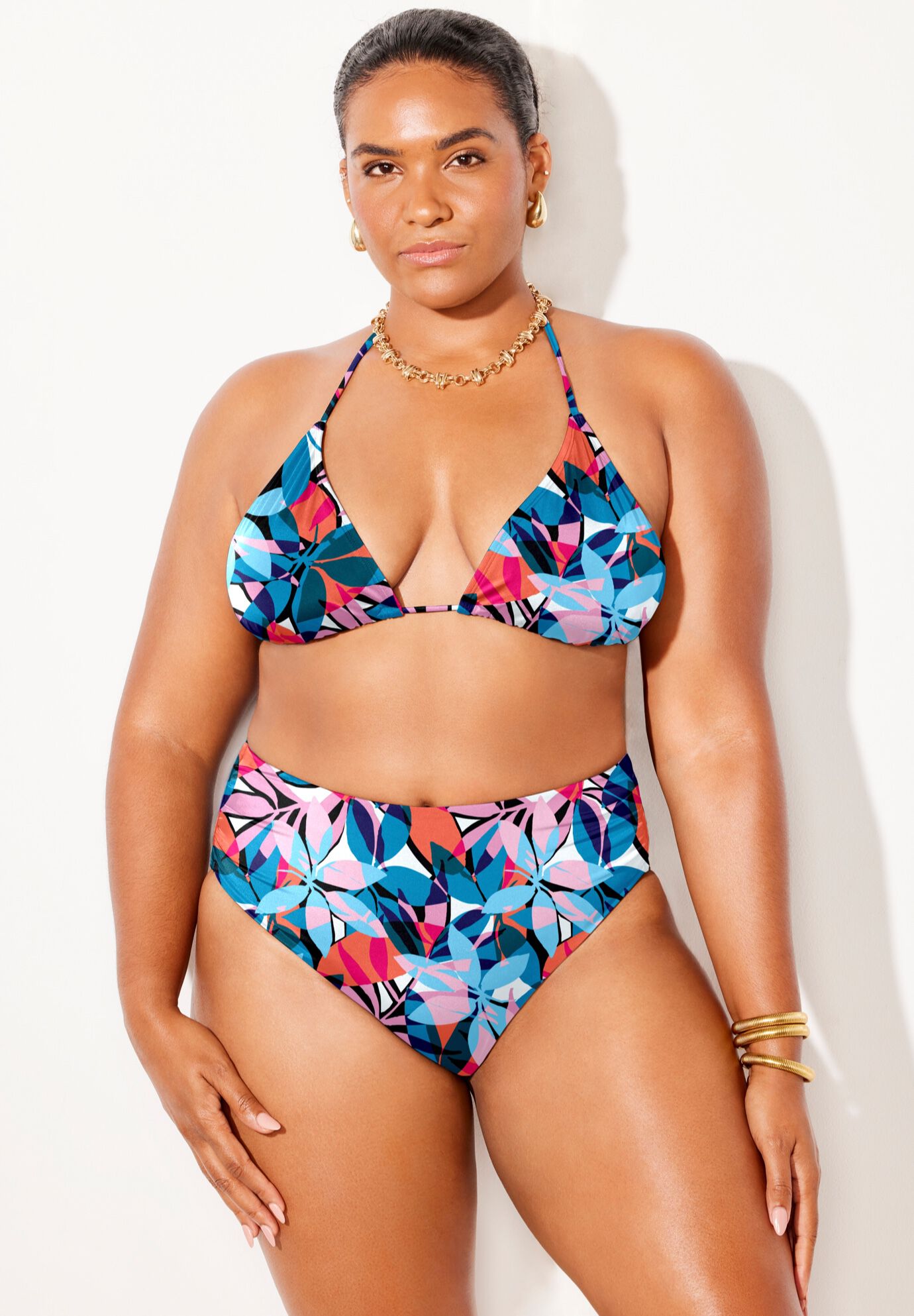 Essentials String Shirred Brief Bikini Set, , hi-res image number null