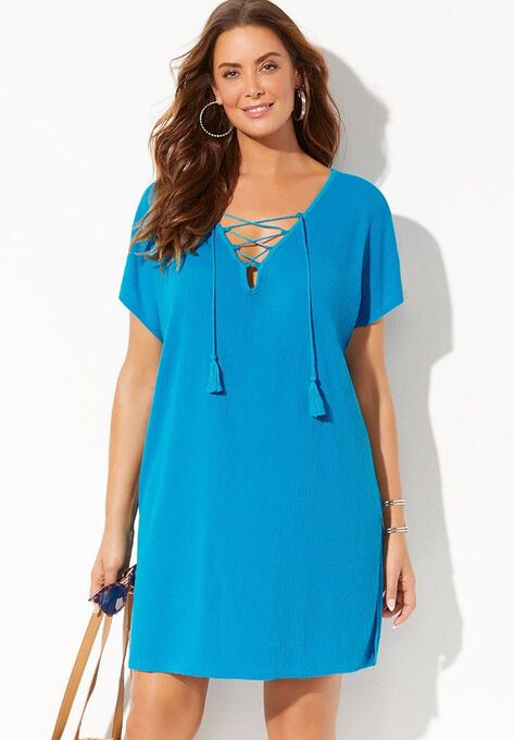 Esme Lace Up Cover Up Dress, , alternate image number null