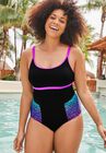 Chlorine Resistant Double Strap One Piece Swimsuit, BEACH ROSE, hi-res image number null