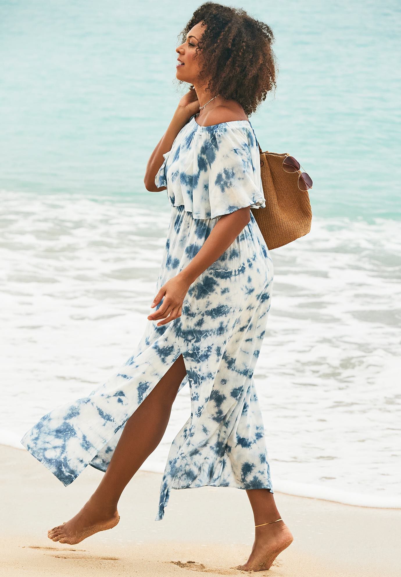 Portia Bandeau Cover Up Maxi Dress, , alternate image number 3