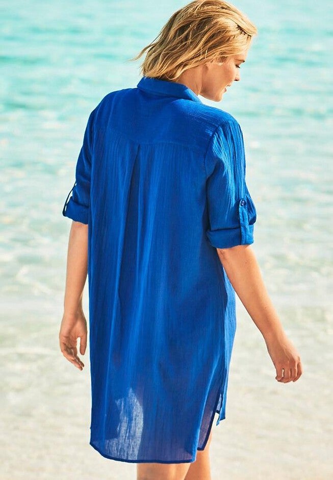 Button-Front Swim Cover Up, , on-hover image number 1