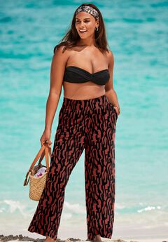 Plus Size Brown Wide Leg Pants