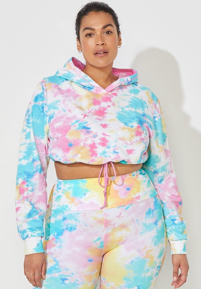 Camille Kostek Sorbet Cropped Terry Hoodie, , alternate image number null