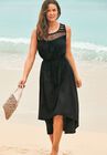 Ella Crochet High Low Dress, BLACK, hi-res image number 0