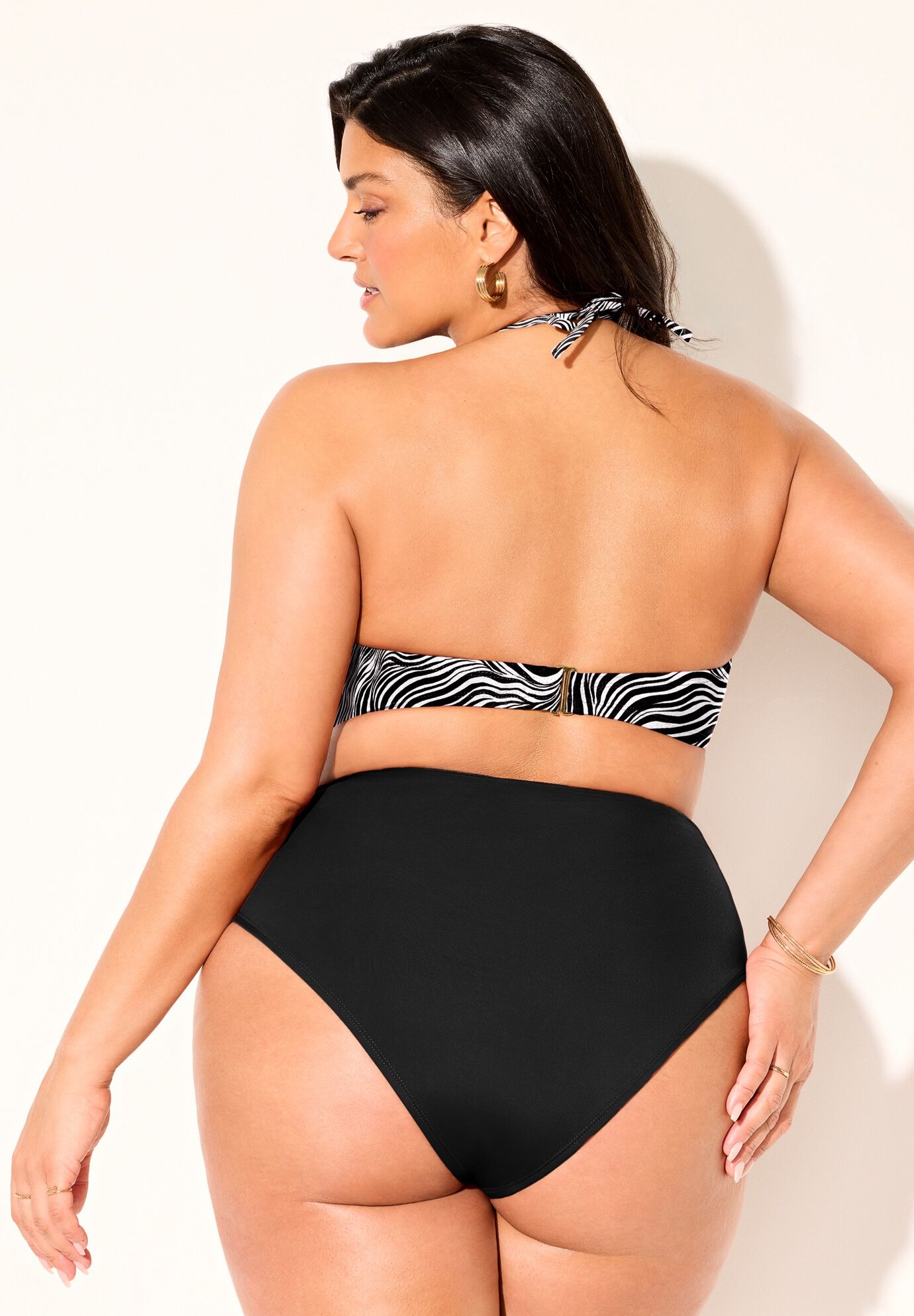 Ruched Ring Bandeau Bikini Set, , on-hover image number null