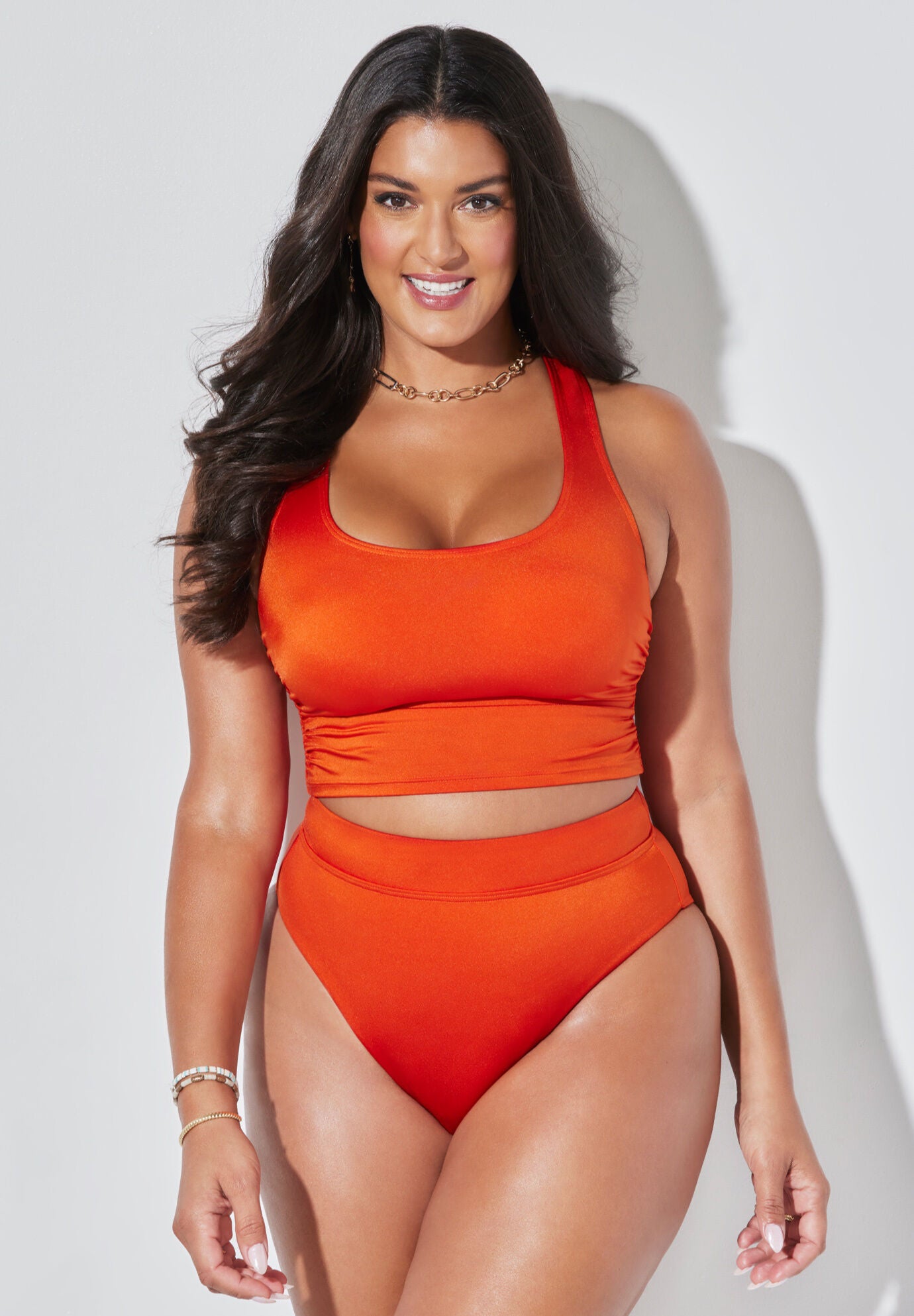 Printed Racerback Tankini Set main image 0
