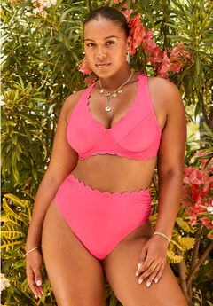 Scallop Trim Underwire Bikini Top