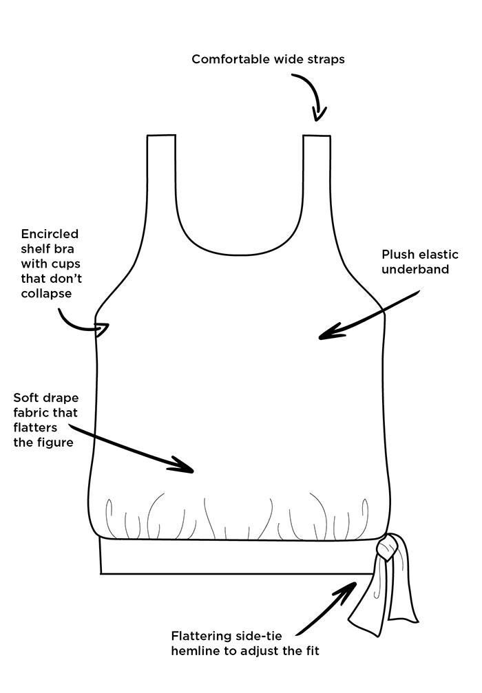 Side Tie Blouson Tankini Set with Skirt, , alternate image number 4