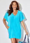 French Terry Lightweight Cover Up Tunic, CRYSTAL BLUE, hi-res image number null