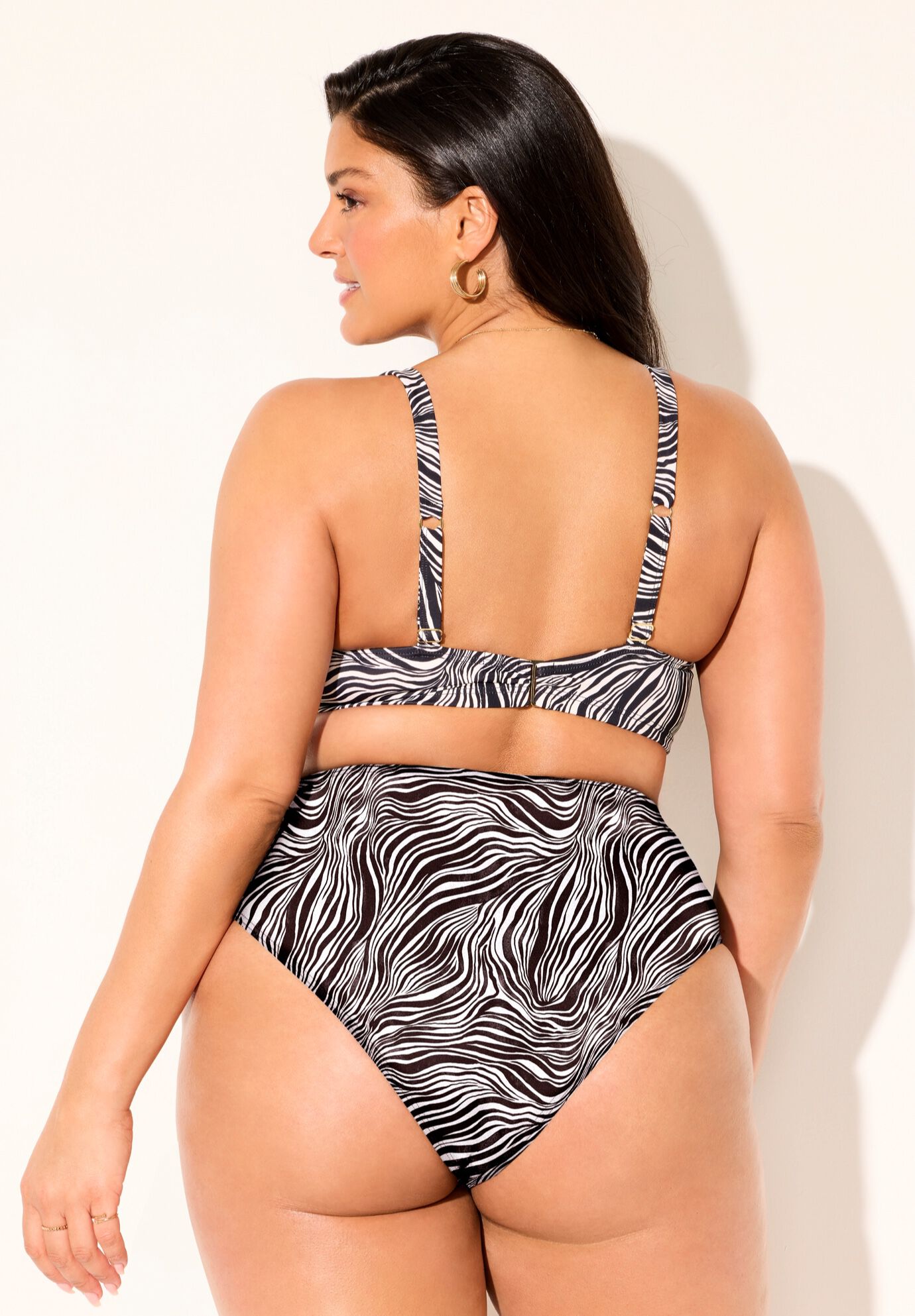 Leader Bra Sized Underwire Print Bikini Set, , on-hover image number null