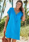 Esme Lace Up Cover Up Dress, TEAL, hi-res image number null