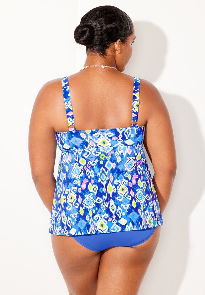 V-Neck Flowy Tankini Set, , on-hover image number null