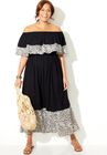 Mia Off the Shoulder Maxi Dress, BLACK LEOPARD, hi-res image number null