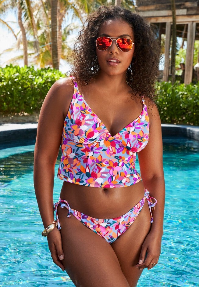 Essential Cropped String Tankini Set, , hi-res image number null
