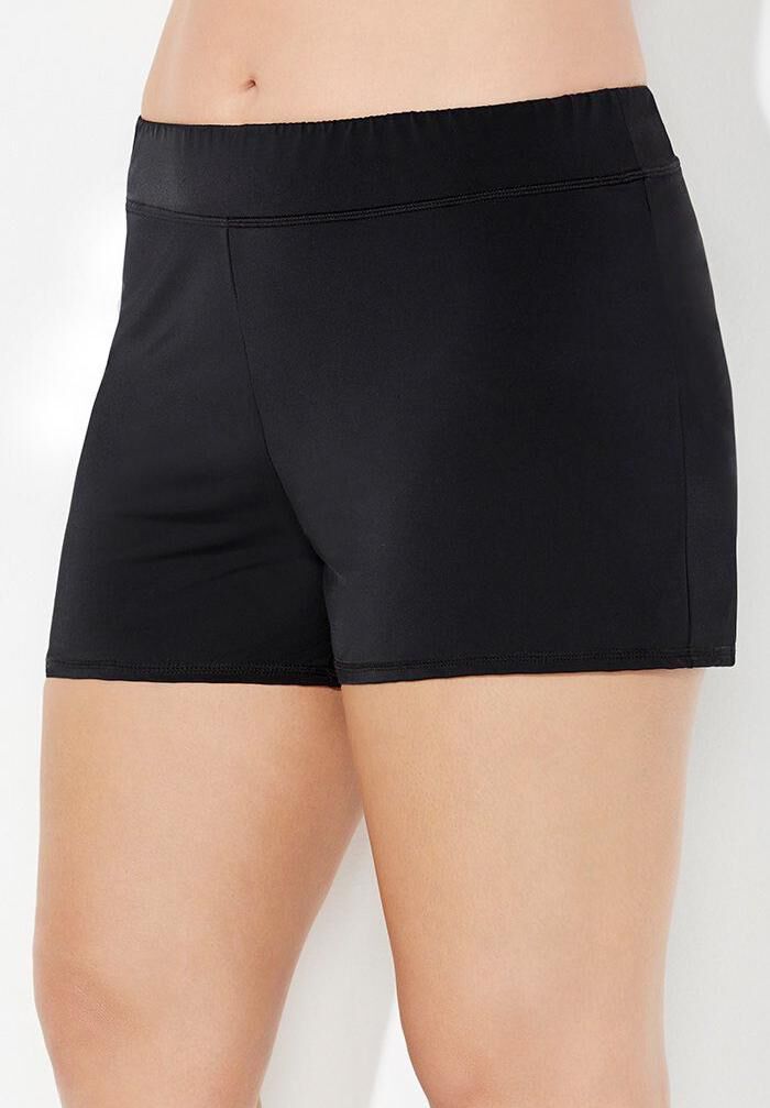 Tie Front Underwire Tankini Set with Banded Short, , alternate image number 2