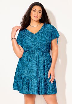 Pack & Go Wrinkle-Resistant V-Neck Short Sleeve Cover Up Dress