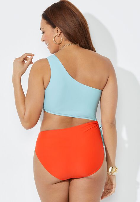 Cup Sized One Shoulder One Piece Swimsuit, , on-hover image number null