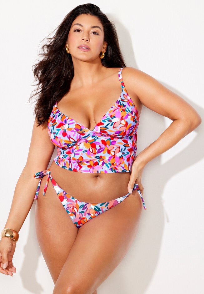 Essential Cropped String Tankini Set, , alternate image number null