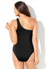 Twist One Shoulder Adjustable Strap One Piece Swimsuit, , on-hover image number null