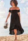 Lauren Smocked Off the Shoulder High Low Dress, , alternate image number null