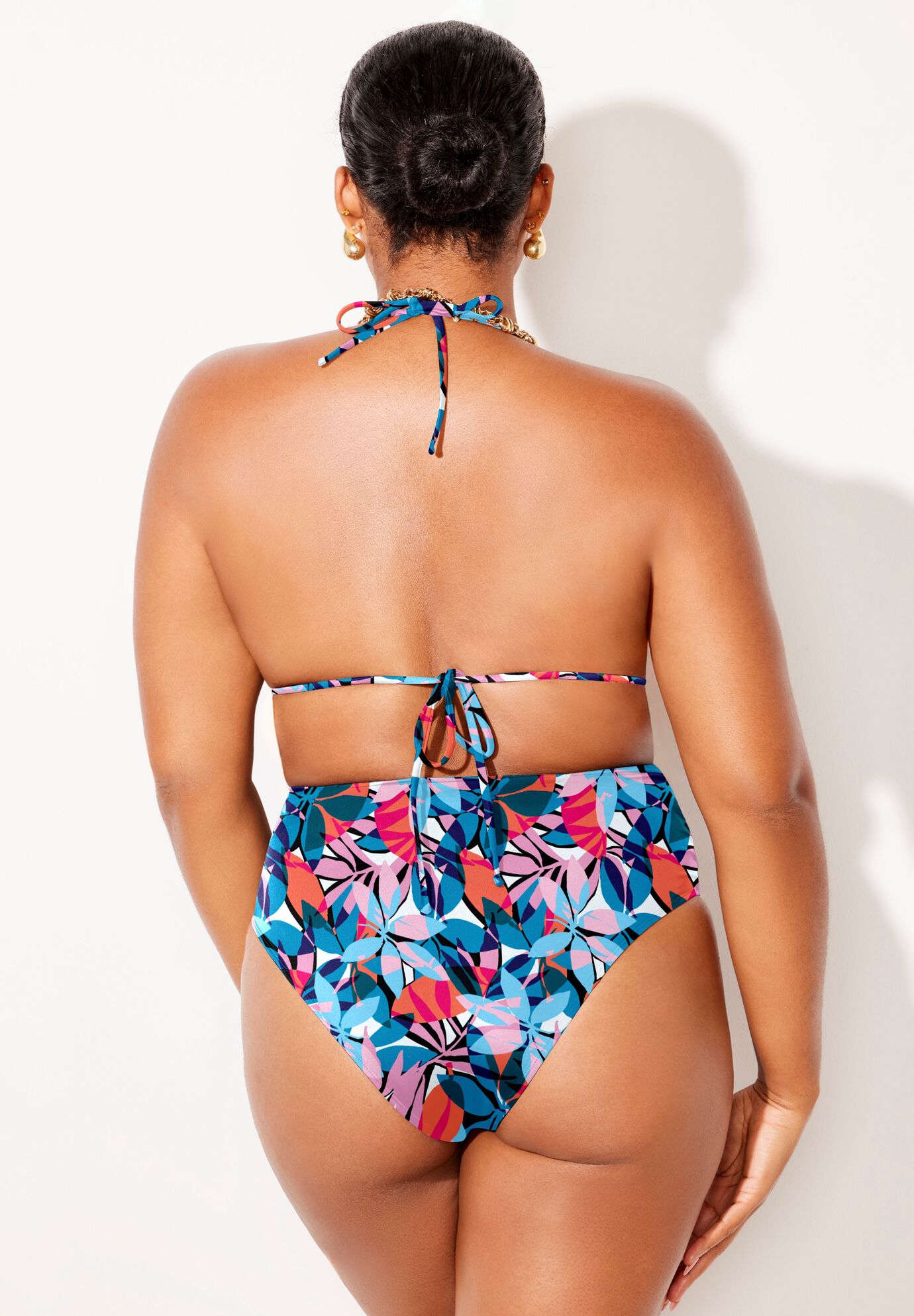 Essentials String Shirred Brief Bikini Set, , on-hover image number null