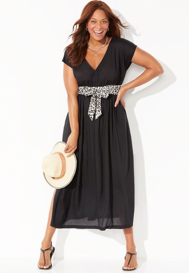 Stephanie V-Neck Cover Up Maxi Dress, , alternate image number null