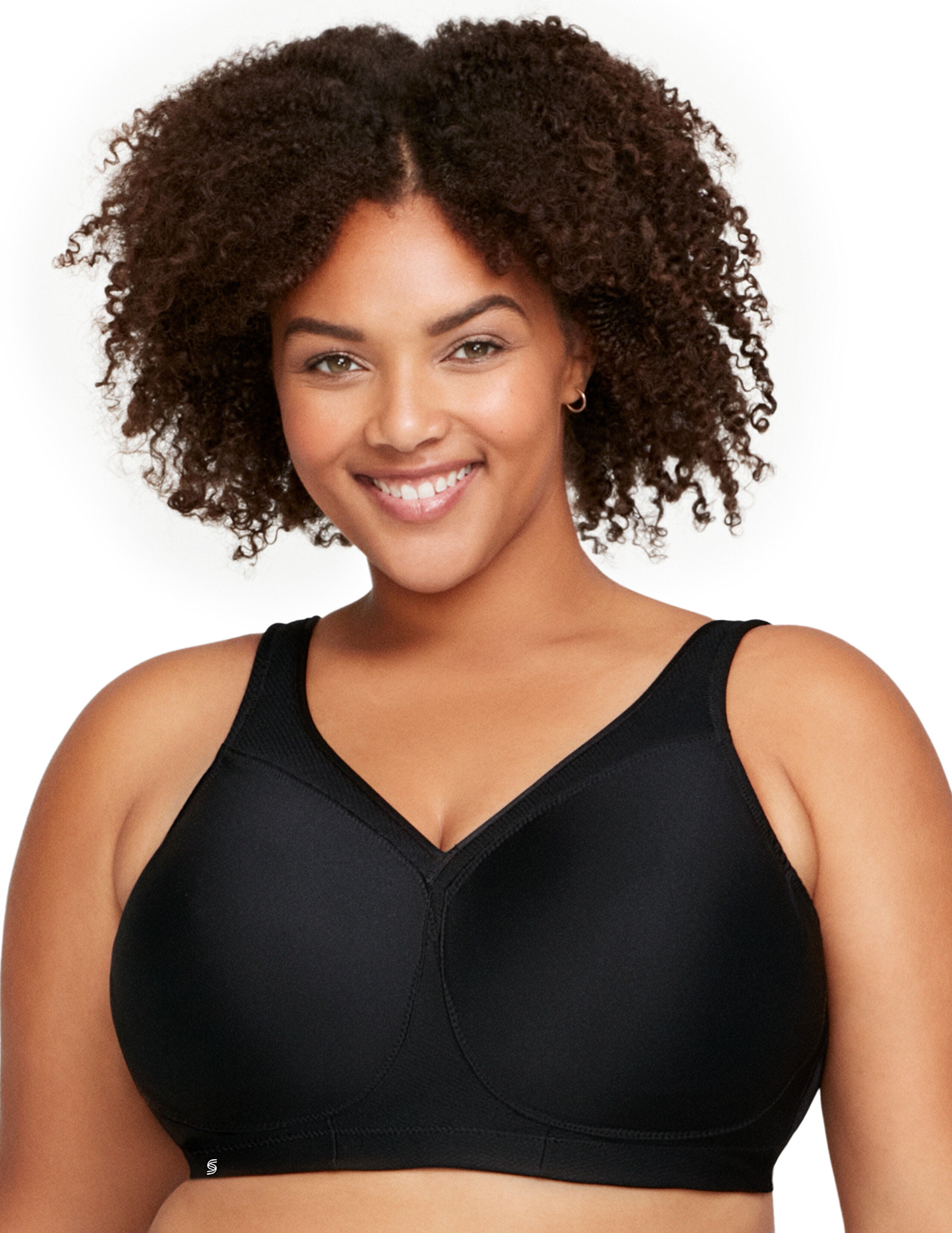 Glamorise MagicLift Seamless Sports Wirefree Bra 1006 (Women's & Women's Plus), BLACK, hi-res image number 0