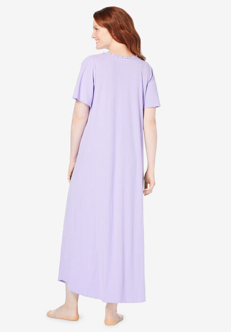 Rib Knit Long Nightgown, , on-hover image number null