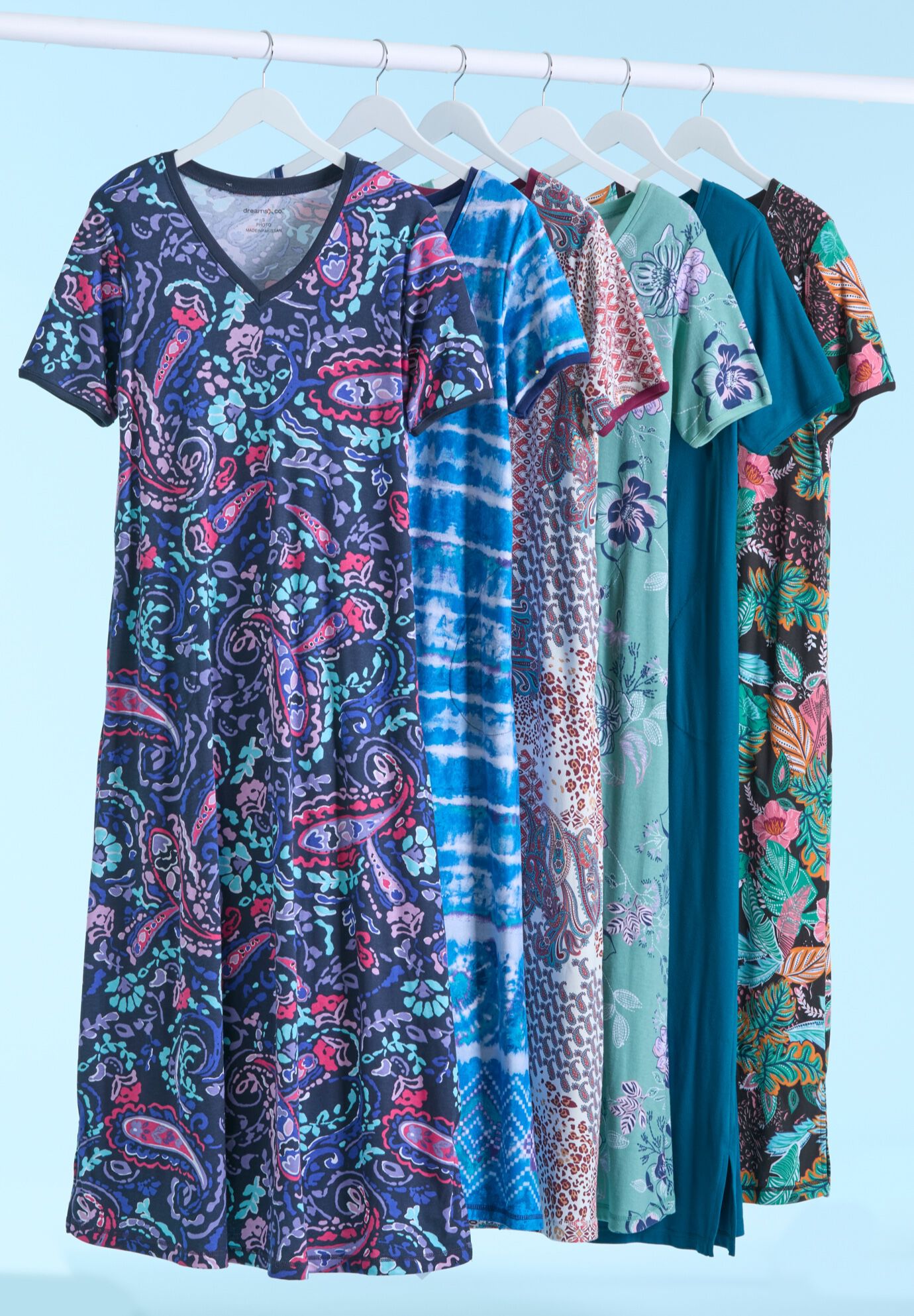 V-NECK SHORT SLEEVE MAXI LOUNGER, , alternate image number 3