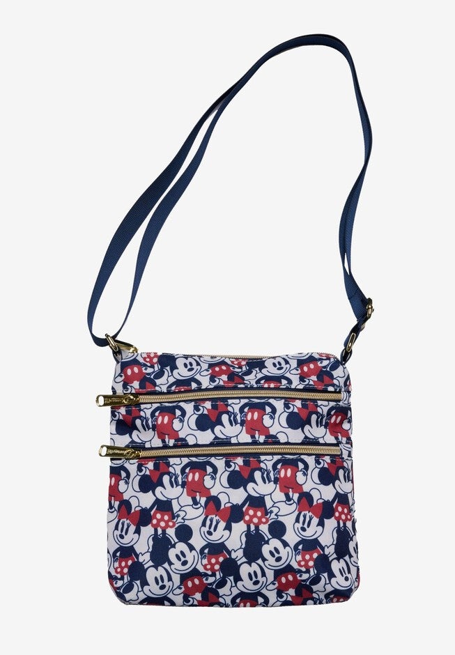 Loungefly x Disney Mickey & Minnie Mouse Passport Crossbody Bag All-Over Print, BEIGE, alternate image number 2