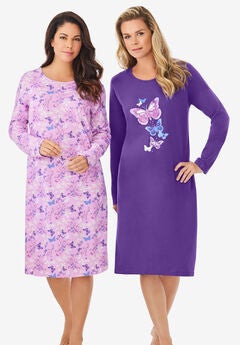2-Pack Long-Sleeve Sleepshirt