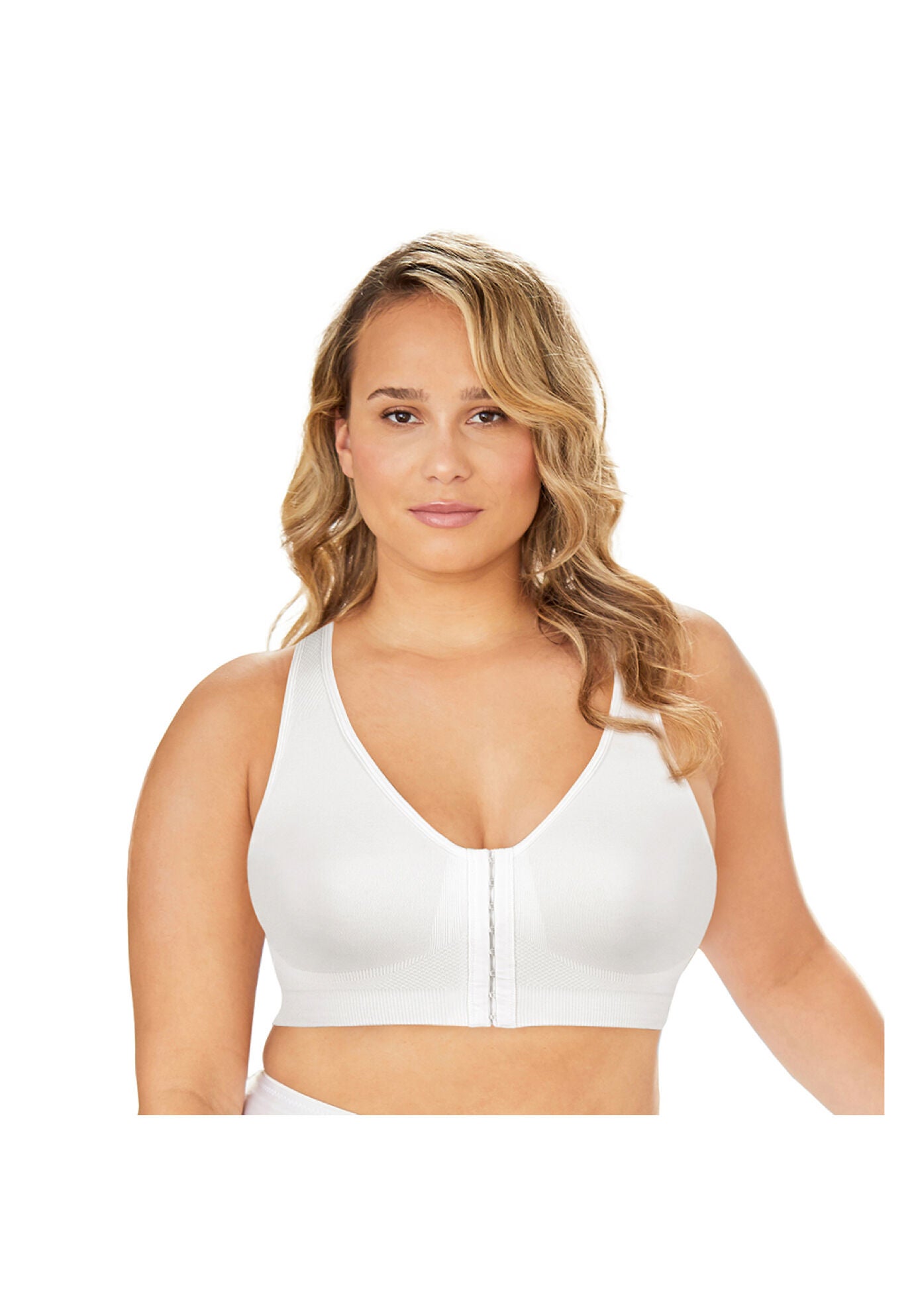 Exquisite Form 5101000 Women&#39;S Fully Seamless Wireless Full Coverage Bra With Front Closure, WHITE, hi-res image number 0