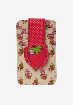 Womens Strawberry Shortcake Card Holder Wallet Button Snap Closure