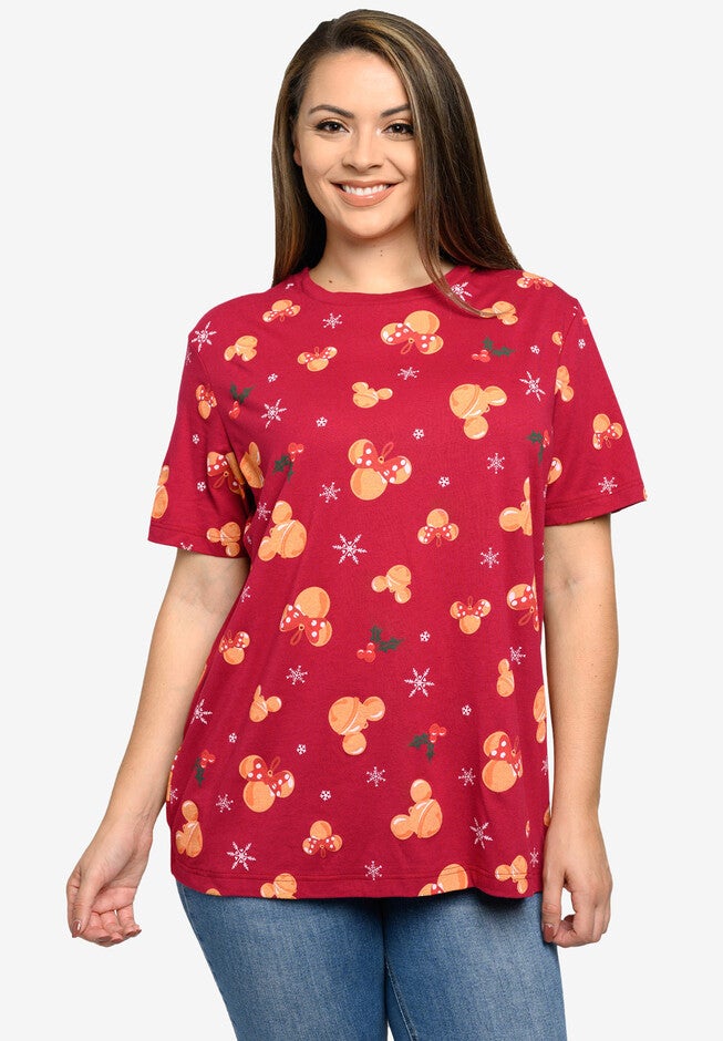 Disney Mickey Minnie Mouse T-Shirt All-Over Print Christmas, , alternate image number 2