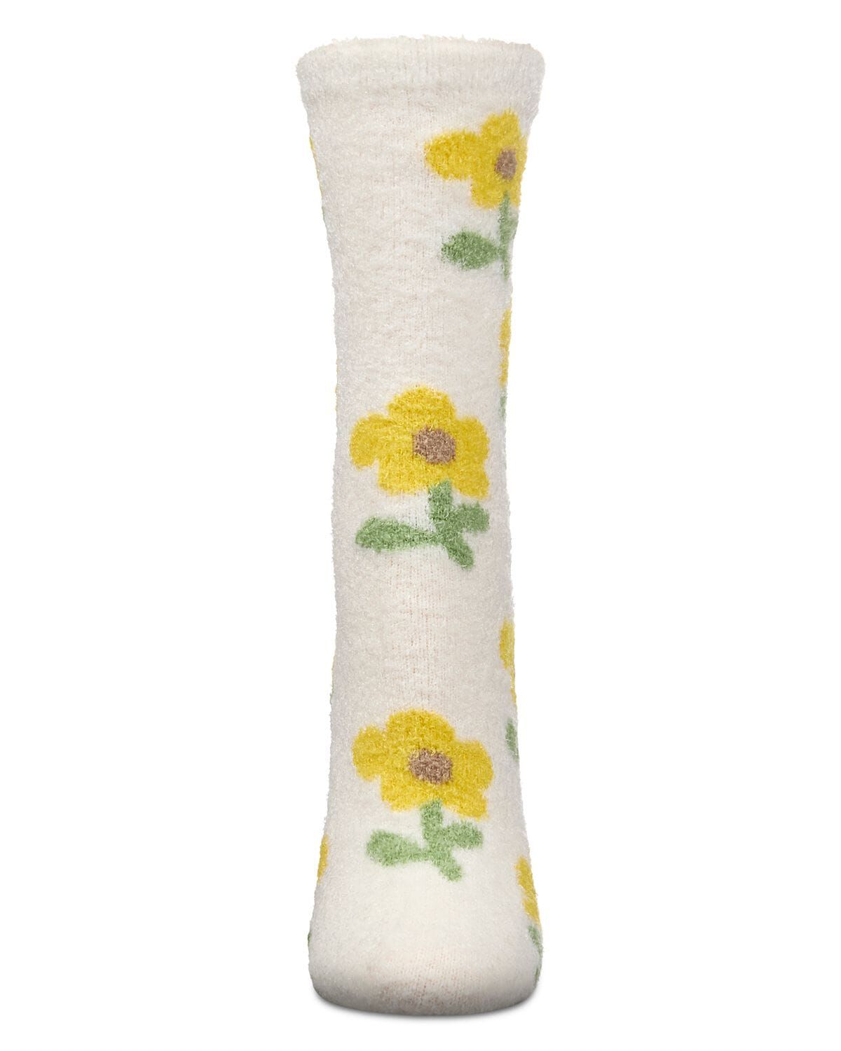 Women's Flower Aloe Infused Crew Socks, IVORY, alternate image number 1