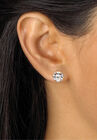 Cubic Zirconia Stud Earrings in Gold over Sterling Silver, , alternate image number null