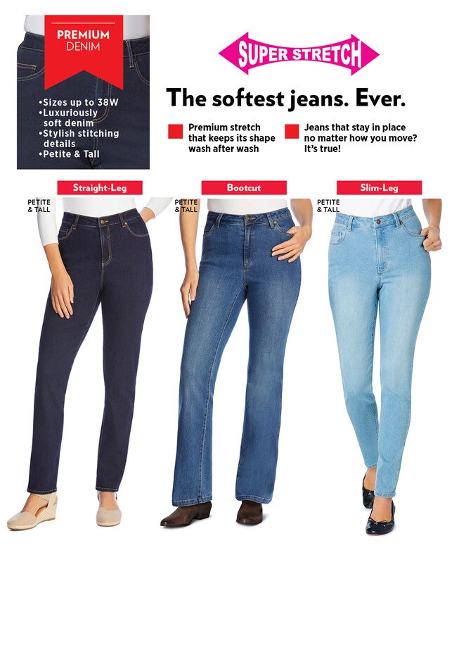 Bootcut Stretch Comfort Denim Five-Pocket Jeans, , alternate image number 2