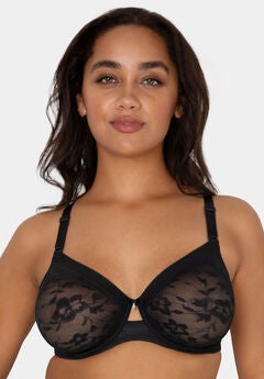 No Show Lace Full Coverage Unlined Underwire Bra