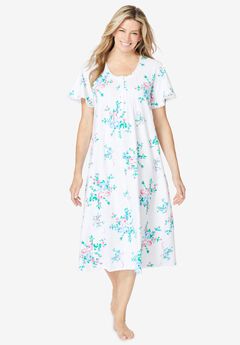 Short Pintuck Knit Gown