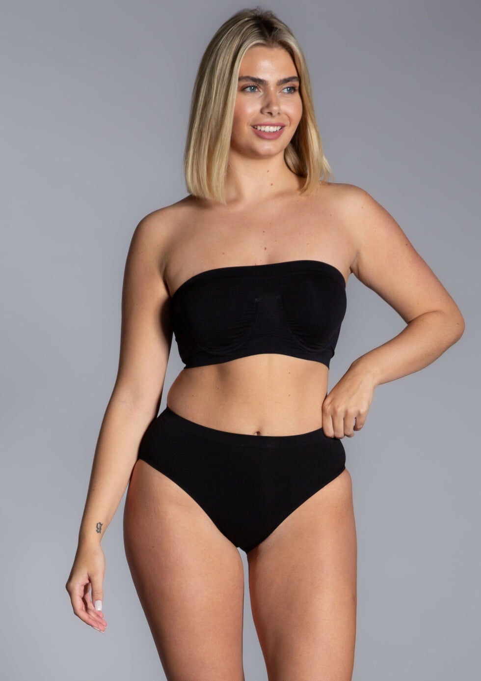 Angel Seamless Underwire Bandeau Bra, BLACK, hi-res image number 0