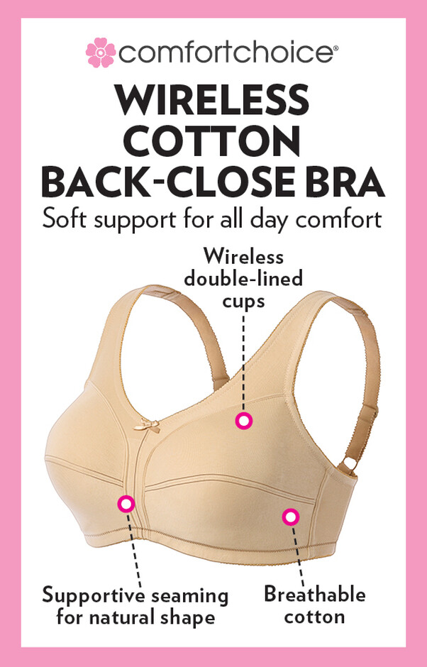 Cotton Comfort Front-Close No-Wire Bra