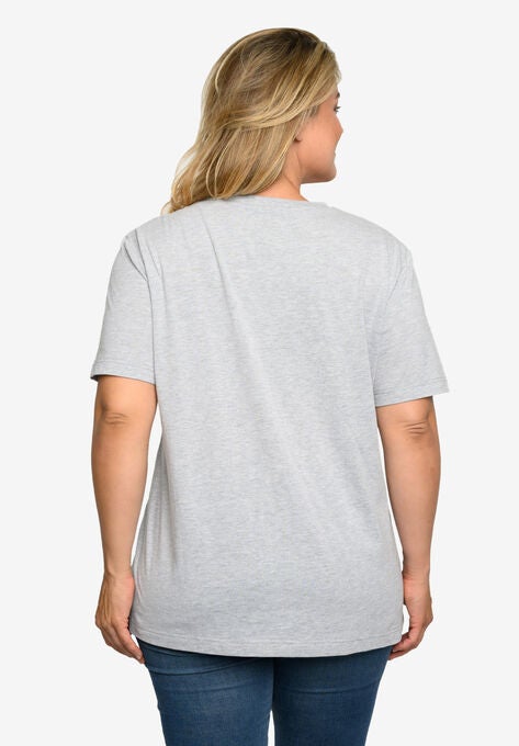 Mickey And Minnie Mouse Back To Back T-Shirt Heather Gray, , alternate image number null