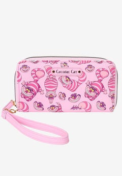 Disney Cheshire Cat All-Over Character Print Wallet Zip Around Wristlet