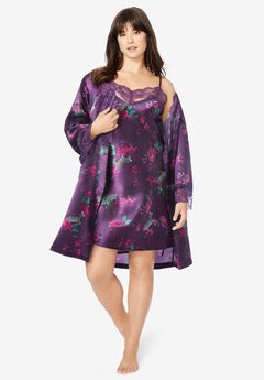 The Luxe Satin Short Peignoir Set