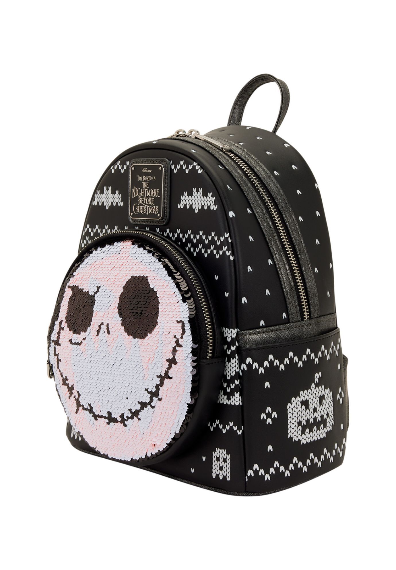 Loungefly x The Nightmare Before Christmas Jack Skellington Reversible Sequins Mini Backpack, BLACK, alternate image number 4